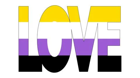 Non-Binary pride community flag, LGBT symbol. Sexual minorities identity. ill Stock Illustration