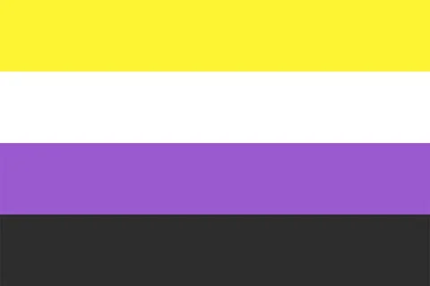 Non-Binary pride community flag, LGBT symbol, Sexual minorities identity, fou Stock Illustration