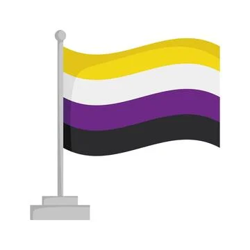 Non Binary pride flag isolated on white background Vector Illustration Stockillustratie