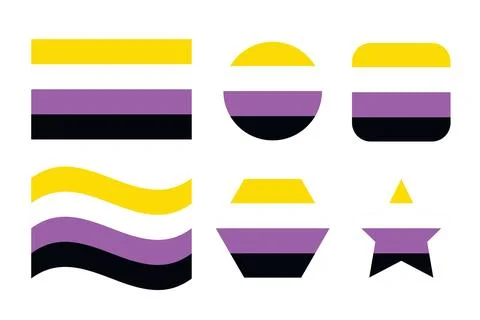 Non-binary pride flag Sexual identity pride flag Stock Illustration