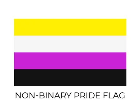 Non-Binary Pride Flag. Symbol of LGBT community. Vector flag sexual identity. 库存插图