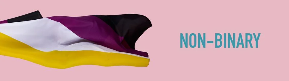 Non-binary pride flag, web banner format Stock Photos