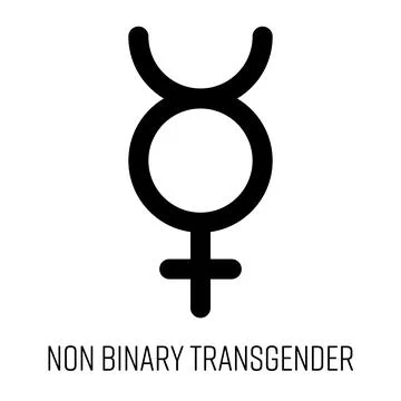 Non-binary transgender sign black vector icon 库存插图