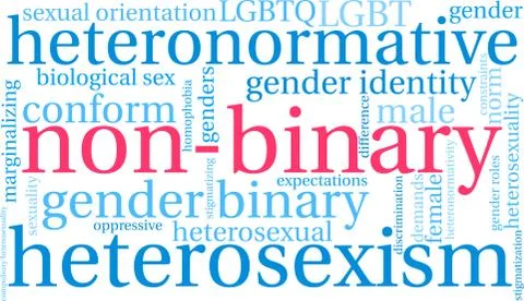 Non-Binary Word Cloud Stock Illustration