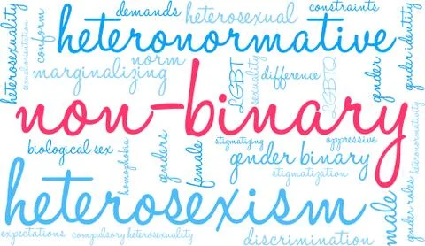 Non-Binary Word Cloud Stock Illustration