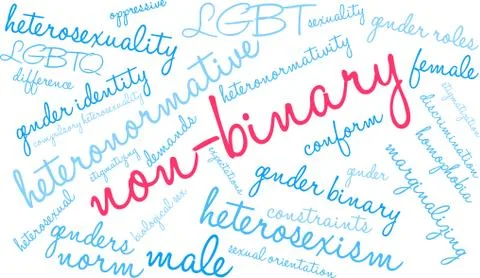 Non-Binary Word Cloud Illustrazione stock