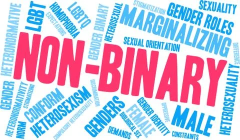 Non-Binary Word Cloud Stock Illustration