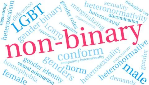 Non-Binary Word Cloud Stock Illustration