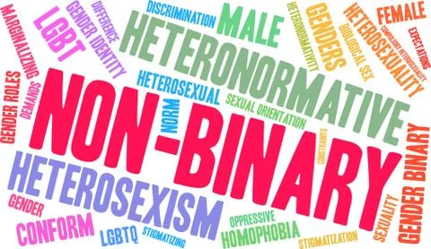 Non-Binary Word Cloud Stock Illustration