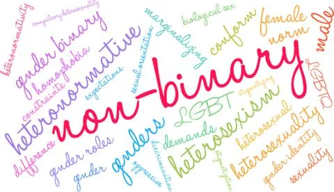 Non-Binary Word Cloud Stock Illustration