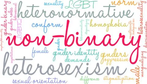 Non-Binary Word Cloud Stock Illustration