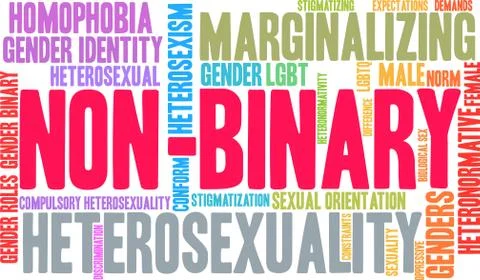 Non-Binary Word Cloud Stock Illustration