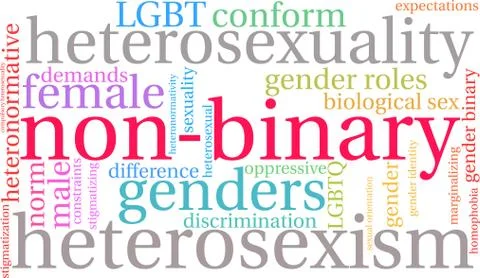 Non-Binary Word Cloud Stock Illustration