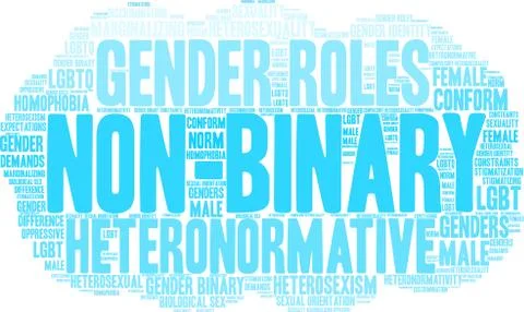 Non-Binary Word Cloud Stock Illustration