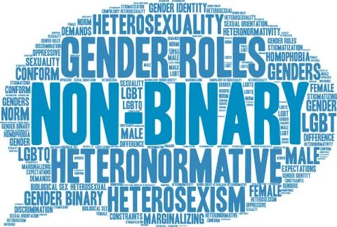 Non-Binary Word Cloud Stock Illustration