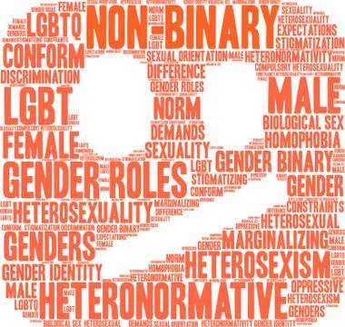 Non-Binary Word Cloud Stock Illustration