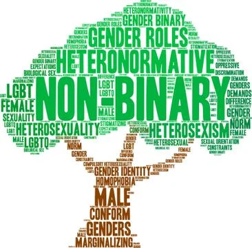 Non-Binary Word Cloud Stock Illustration