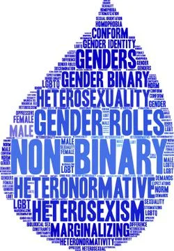 Non-Binary Word Cloud Stock Illustration