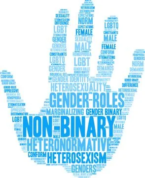 Non-Binary Word Cloud Stock Illustration