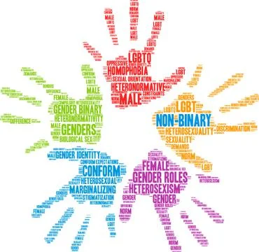 Non-Binary Word Cloud Stock Illustration