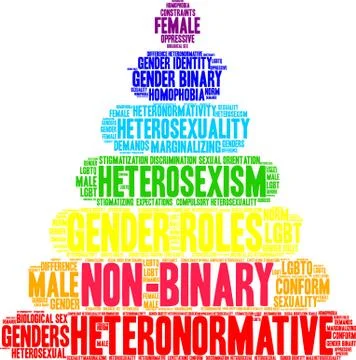 Non-Binary Word Cloud Stock Illustration