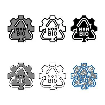 Non biodegradable waste sorting color icon vector minimal Stock Illustration