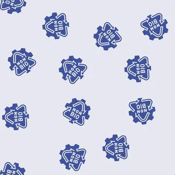 Non biodegradable waste sorting glyph seamless pattern Stock Illustration