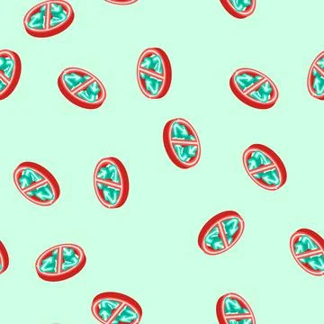Non biodegradable waste sorting isometric icon seamless pattern Stock Illustration