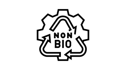 Non biodegradable waste sorting line icon animation Stock Footage 326129247