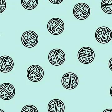 Non biodegradable waste sorting line vector seamless pattern Stock Illustration