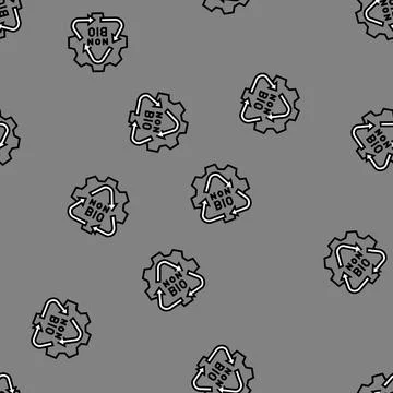 Non biodegradable waste sorting vector seamless pattern Stock Illustration