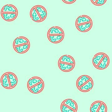 Non biodegradable waste sorting vector seamless pattern Stock Illustration