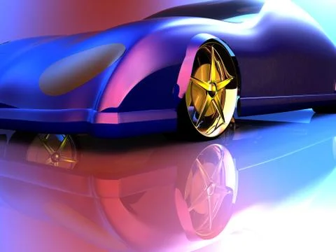 Non-branded generic concept car for adv or others purpose use Stock Illustration