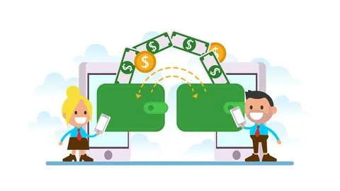 Non-cash payment transactions vector concept.	 Stock Illustration
