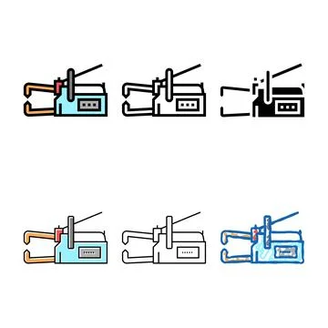 Non-consumable electrode welding color icon vector mix Stock Illustration