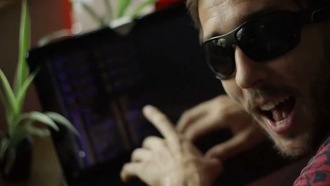 Non conventional Hacker Stereotype Stock-Footage 90755302