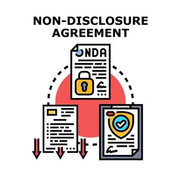 Non disclosure agreement document protecting confidential information concept Stock Illustration