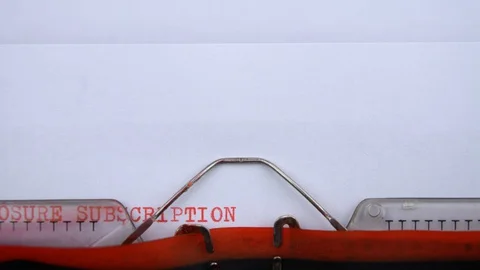 Non-disclosure subscription - phrase printed on an old typewriter in red letters Video stock 128400345