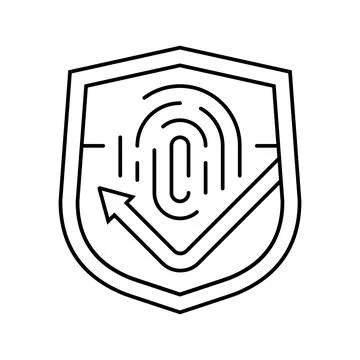 Non fingerprint line icon vector illustration Stock Illustration