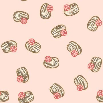 Non fingerprint vector seamless pattern Illustrazione stock