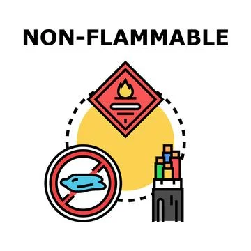 Non flammable cables safety concept vector illustration イラスト素材