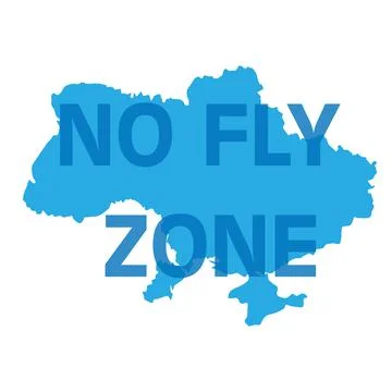 Non-flying zone on the background of the map of Ukraine. No war. Stock Illustration