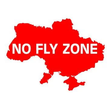 Non-flying zone on the background of the map of Ukraine. No war. Stock Illustration