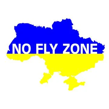 Non-flying zone on the background of the map of Ukraine. No war. Stock Illustration
