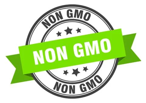 Non gmo label. non gmo green band sign. non gmo Stock-Illustration