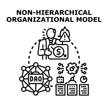 Non hierarchical organization model with dao management Stock Illustration