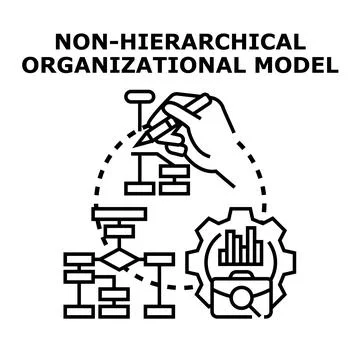 Non hierarchical organizational model vector concept Stock Illustration