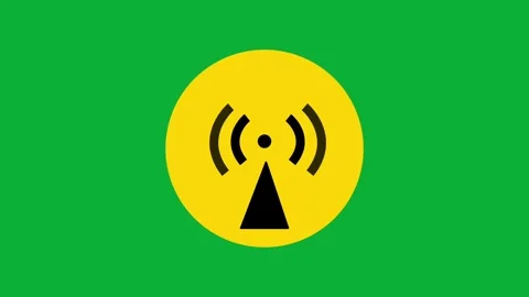 Non ionizing radiation icon animation on green screen background Stock Footage 313832894