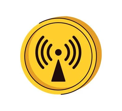 Non ionizing round symbol. Hand draw, vector flat illustration. Stock Illustration
