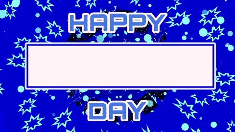 Non-Looping Blue Cosmic Portal Happy Day Greeting Template Video Vídeo Stock 344959115